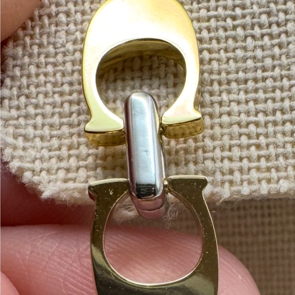 4015-HSOH Coach Dangle Signature Earrings Dangle Two Tone Gold tone & Silver NWT - Picture 8 of 10